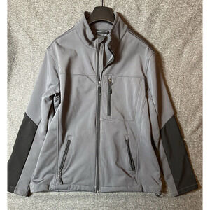 Swiss Tech Jacket Mens Large 42-44 GRAY Performance Track Activewear Full Zip